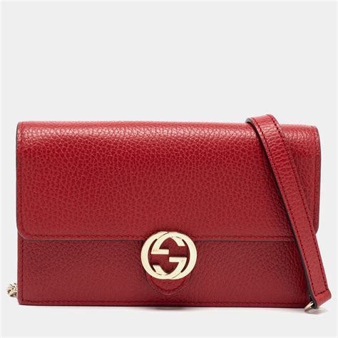 gucci red leather clutch|clutch gucci original.